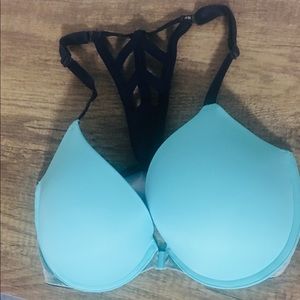 Pink front close push-up bra
